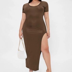 Scoop Neck Split Thigh Dress.